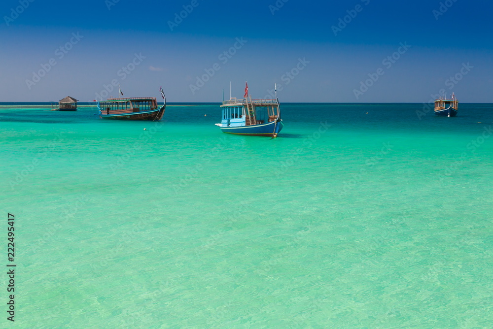 Maldives, landscape sea, boat Maldives, landscape sea, boat