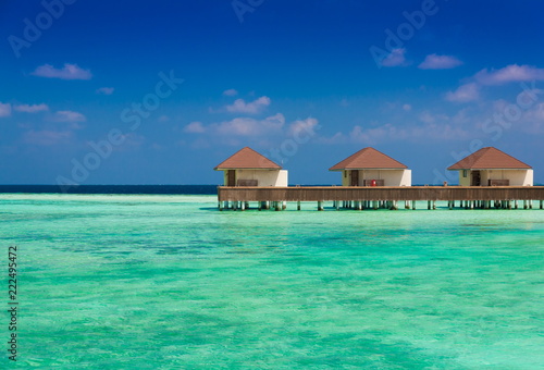 Maldives, landscape sea, bungalow