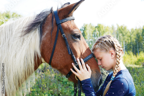 Horse and horse woman - little girl and her best friend
