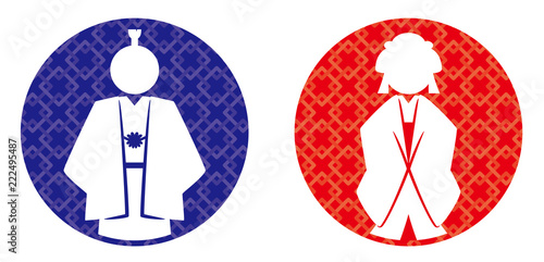 トイレマーク枠有り（殿と姫）