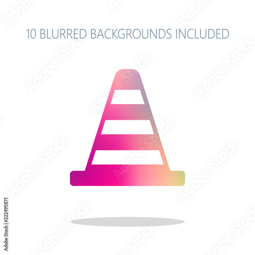 Cone Icon. Colorful logo concept with simple shadow on white. 10