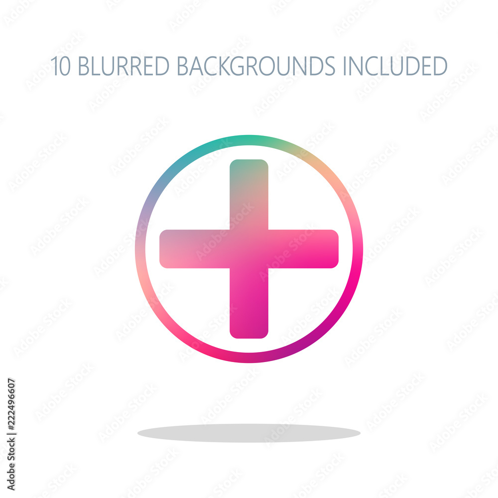 Fototapeta premium Medical cross icon. Colorful logo concept with simple shadow on