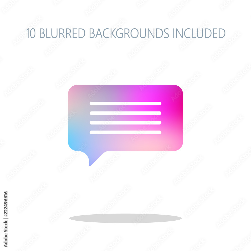 message cloud icon. Colorful logo concept with simple shadow on message cloud icon. Colorful logo concept with simple shadow on