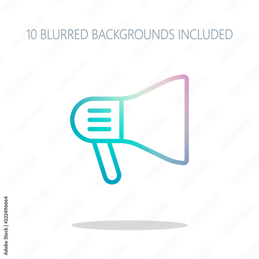 mouthpiece icon. Colorful logo concept with simple shadow on whi mouthpiece icon. Colorful logo concept with simple shadow on whi