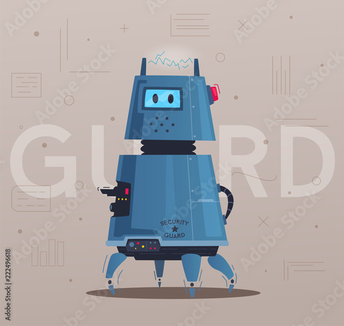 Robot character. Technology, future. Cartoon vector illustration