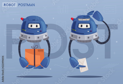 Robot character. Technology, future. Cartoon vector illustration