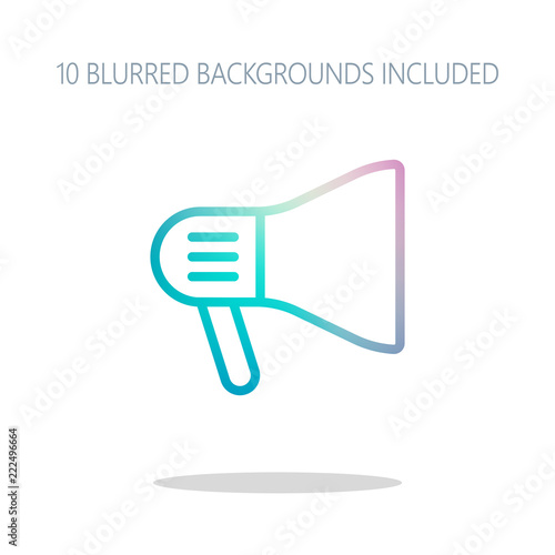 mouthpiece icon. Colorful logo concept with simple shadow on whi