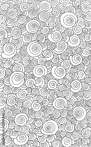 Hand drawn Doodle Difficult Circle Abstract Adult Coloring book page. Can be used as adult coloring book, coloring page, card, illustration vector