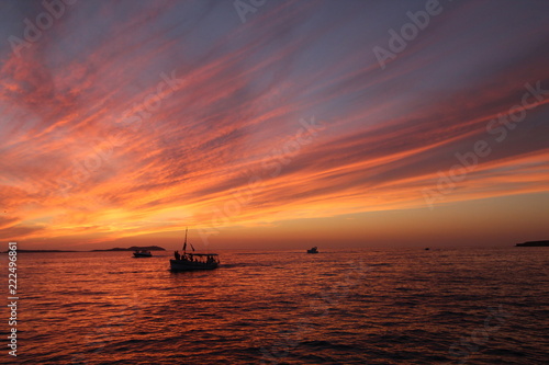 Spectacular no filter sunset in Ibiza, San Antonio de Portmany