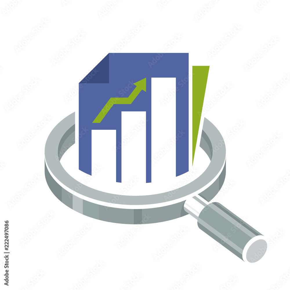 Vector icon illustration with the concept of investment and business analysis Vector icon illustration with the concept of investment and business analysis