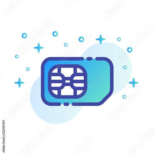 Simcard LineColor illustration
