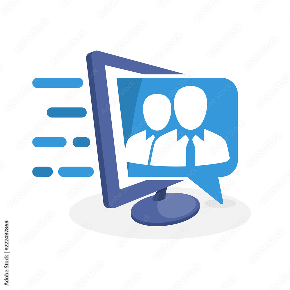 Vector icon illustration with digital media concept about information support from expert team Vector icon illustration with digital media concept about information support from expert team
