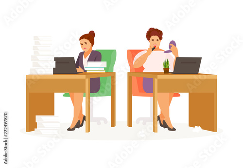Lazy and hardworking woman