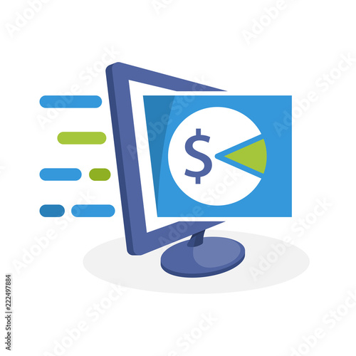 Vector icon illustration with digital media concept about tax information