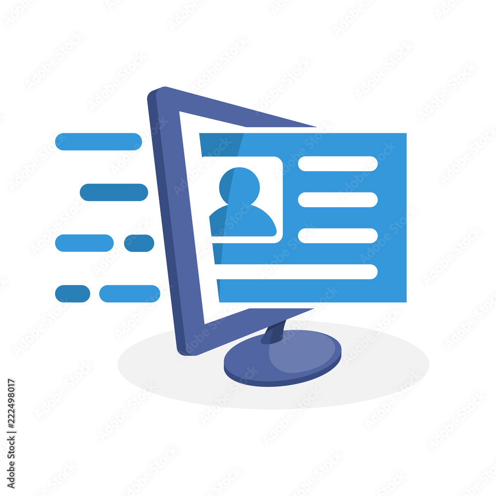 Vector illustration icon with digital media concept about online registration Vector illustration icon with digital media concept about online registration