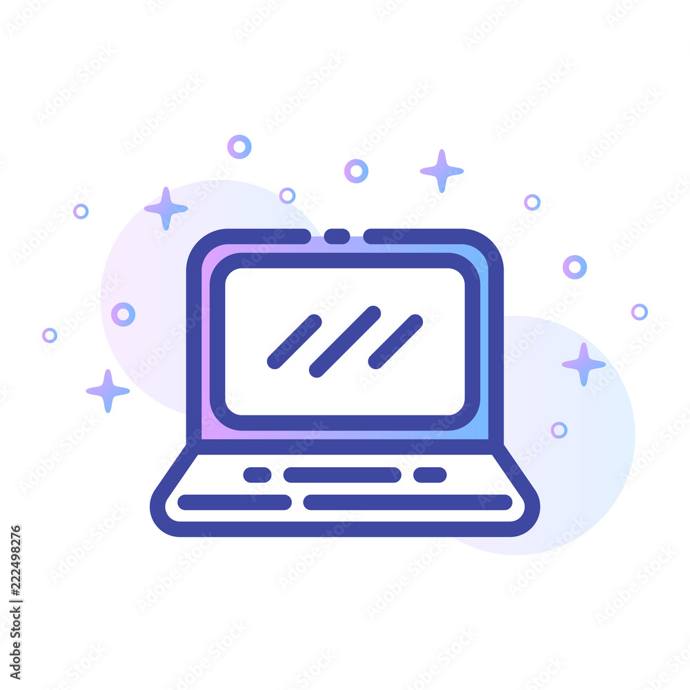 Laptop LineColor illustration Laptop LineColor illustration