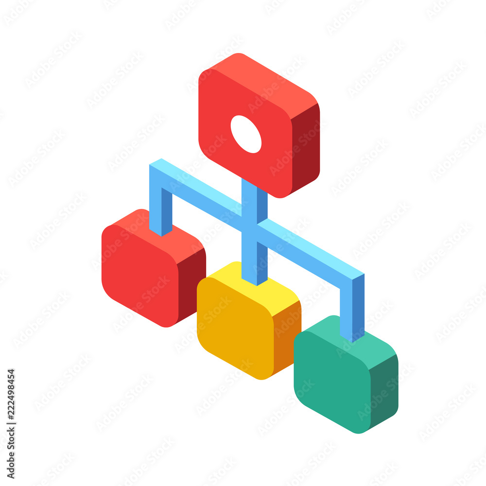 Flowchart Isometric Illustration Flowchart Isometric Illustration