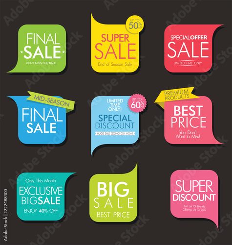 Modern sale banners and labels modern collection