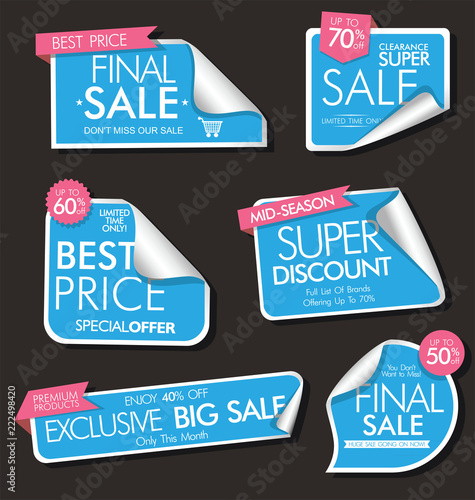 Modern sale banners and labels modern collection