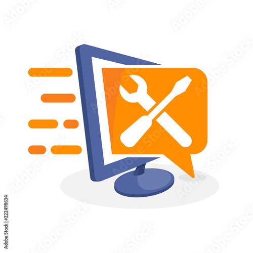Vector icon illustration with digital media concept about setting information, repair & maintenance information