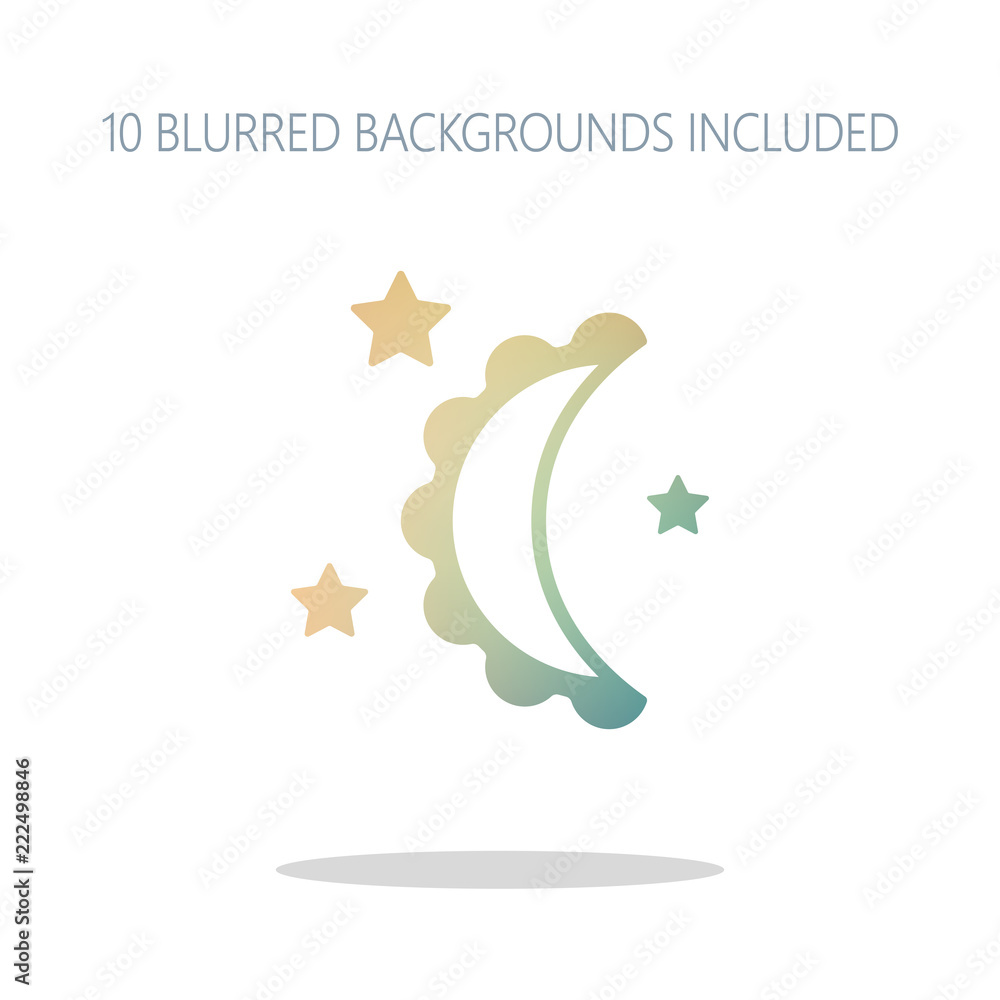 Obraz premium moon and stars. simple silhouette. Colorful logo concept with si