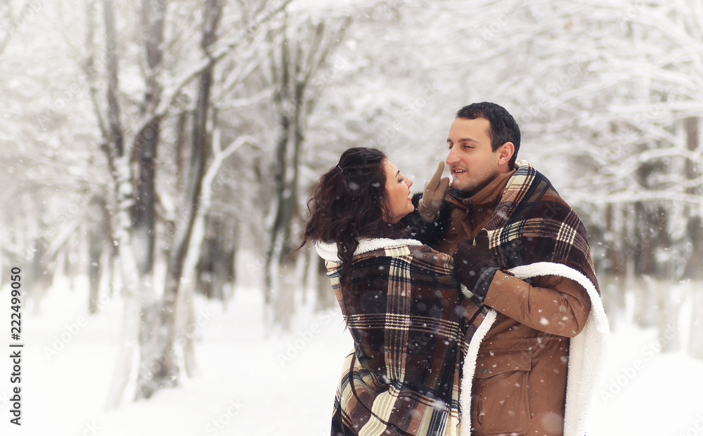 A young loving couple on a walk A young loving couple on a walk
