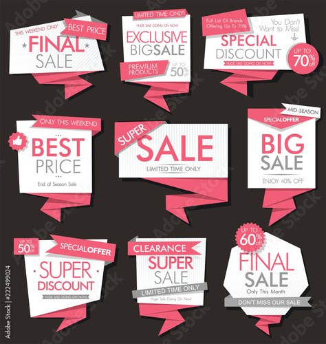 Modern sale banners and labels modern collection