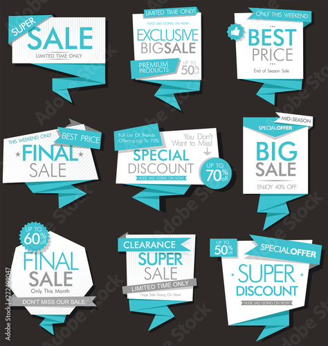 Modern sale banners and labels modern collection