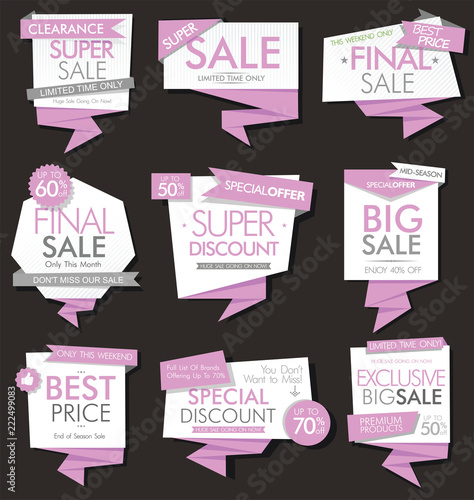 Modern sale banners and labels modern collection