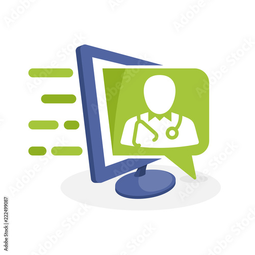 Vector icon illustration with digital media concept about health information
