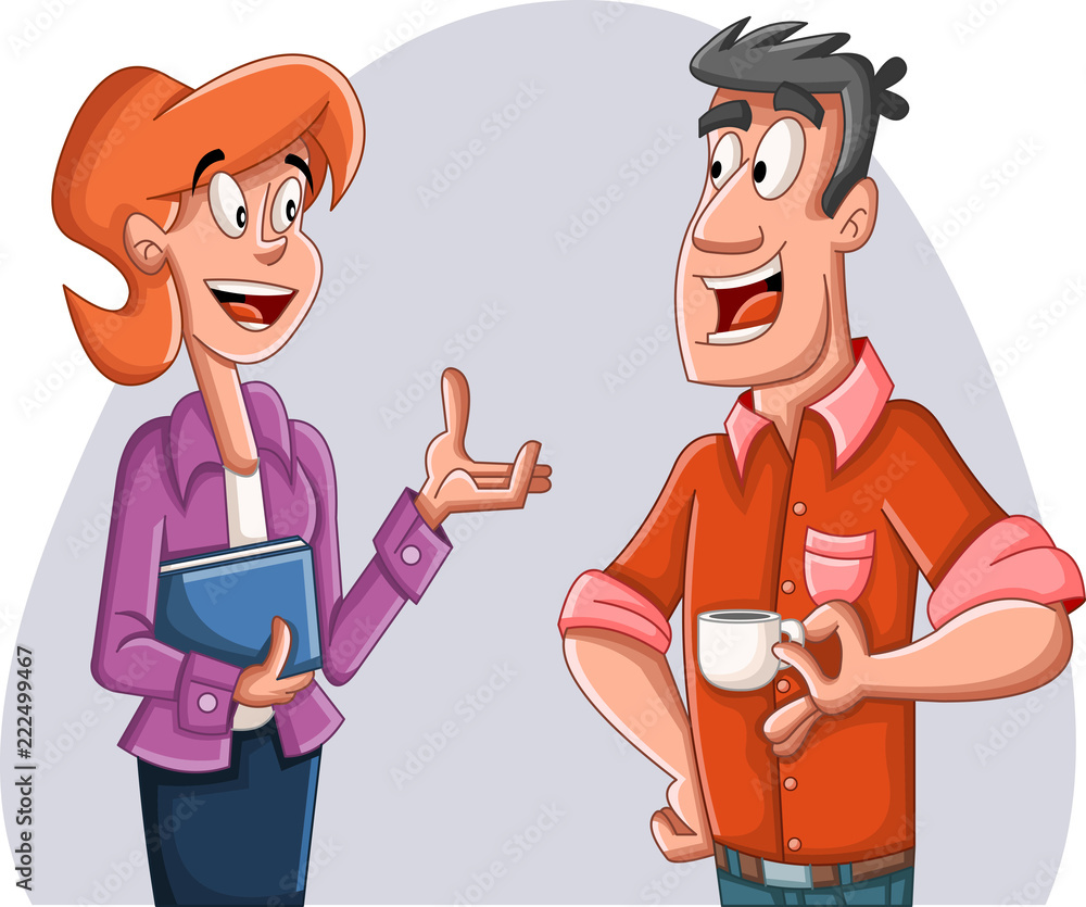 Cartoon couple talking. Business people. Cartoon couple talking. Business people.