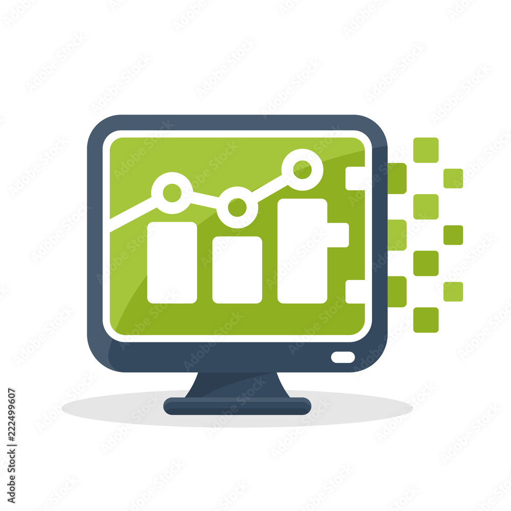 Vector icon illustration with the concept of digital communication technology, about financial and investment business information media Vector icon illustration with the concept of digital communication technology, about financial and investment business information media
