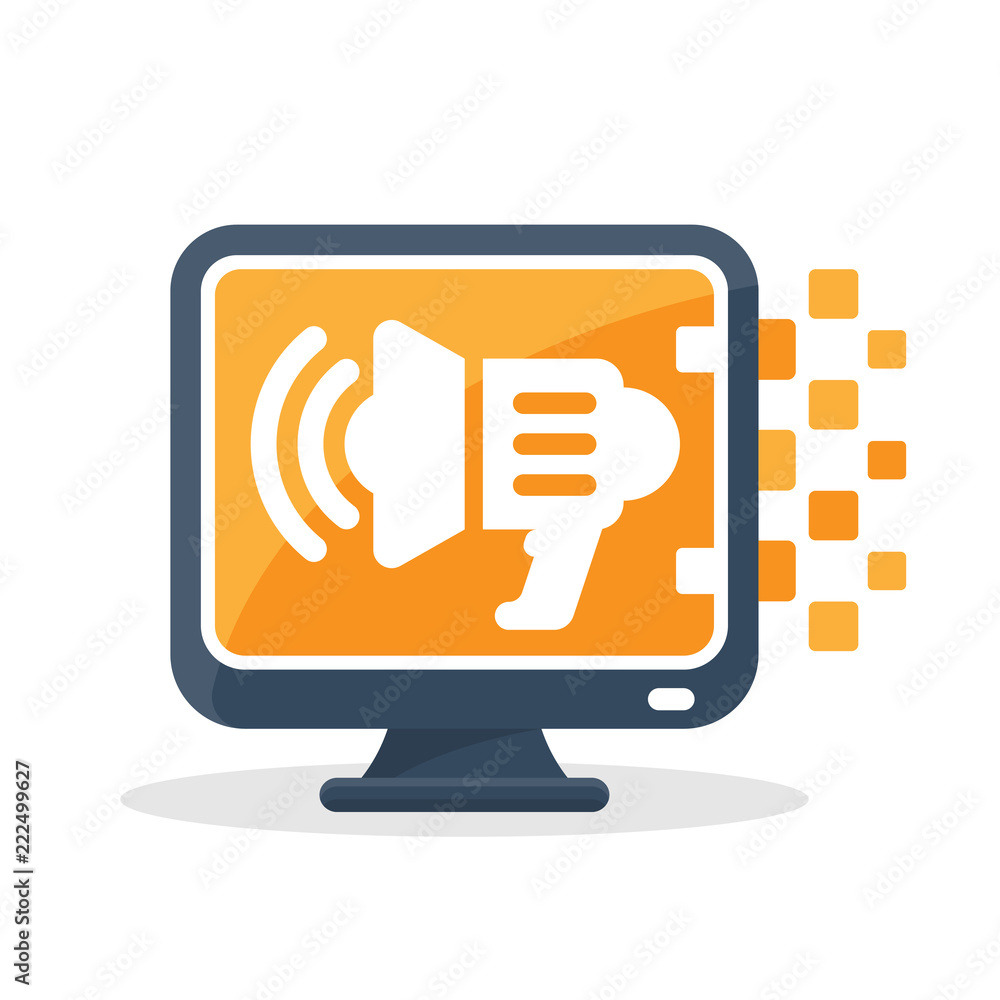 vector illustration icon with the concept of digital communication technology, about digital advertising promotion vector illustration icon with the concept of digital communication technology, about digital advertising promotion
