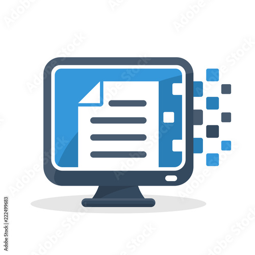 vector illustration icon with the concept of digital communication technology, about online document management media