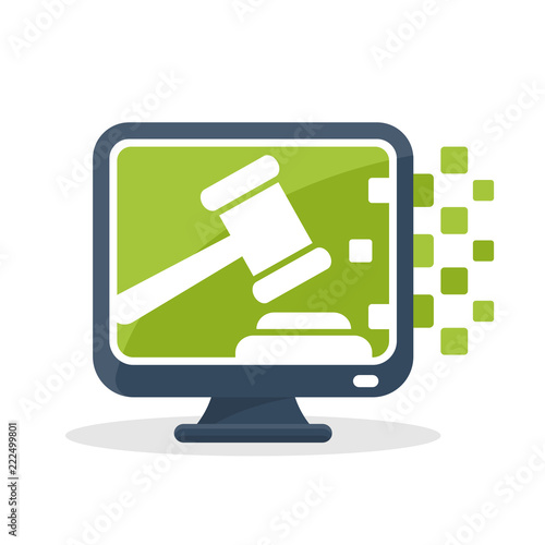 Vector icon illustration with the concept of digital communication, about the online bidding information system