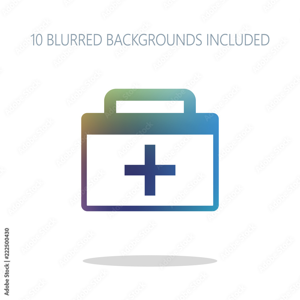 Fototapeta premium first-aid kit, simple icon. Colorful logo concept with simple sh