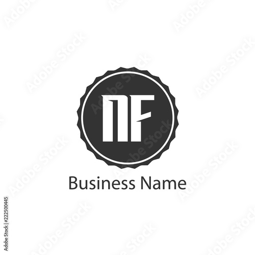 Initial Letter NF Logo Template Design