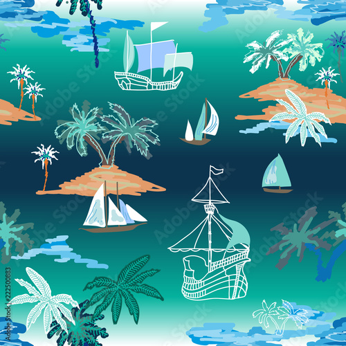 Summer regata in blue lagoon.