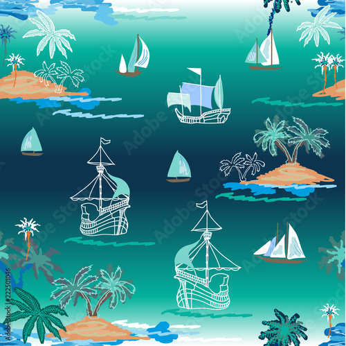 Summer regata in blue lagoon.