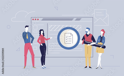 Business planning - flat design style colorful illustration