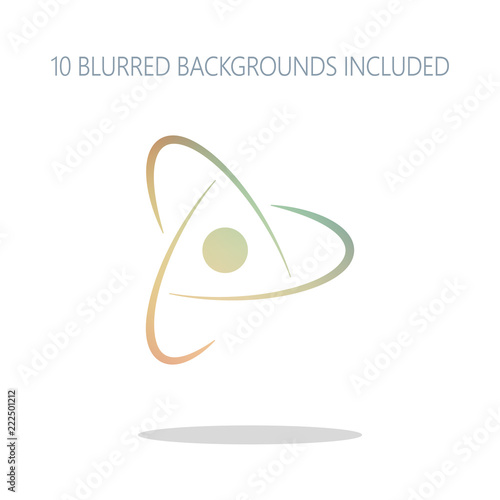 scientific atom symbol, abstract creative logo, simple icon. Col