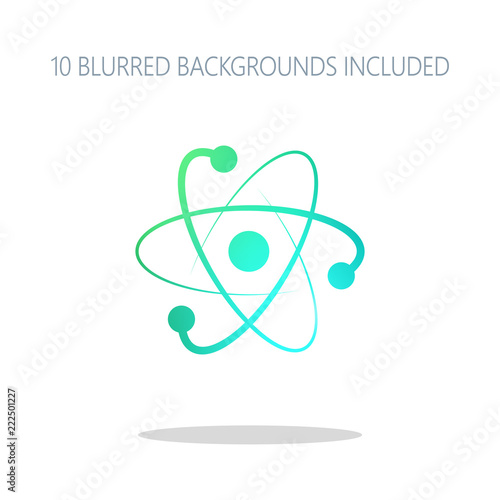 scientific atom symbol, logo, simple icon. Colorful logo concept