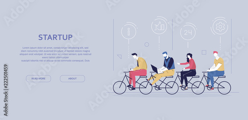 Startup - modern flat design style colorful banner