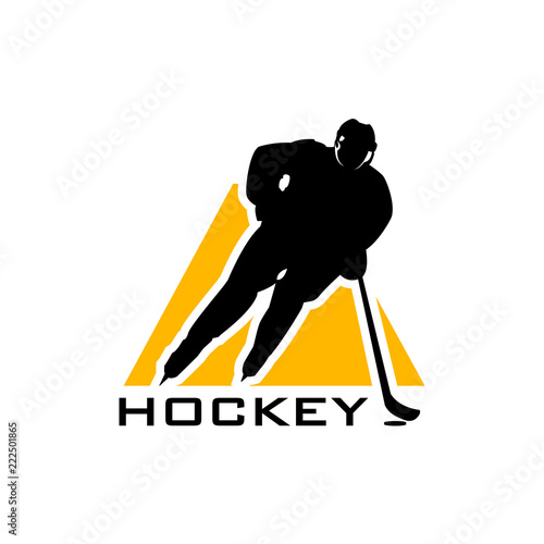 Vector silhouette of hokey sporty man. Great things never came from comfort life