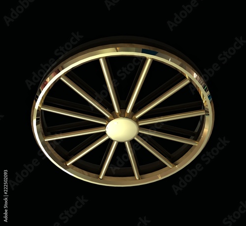 3d golden wheel