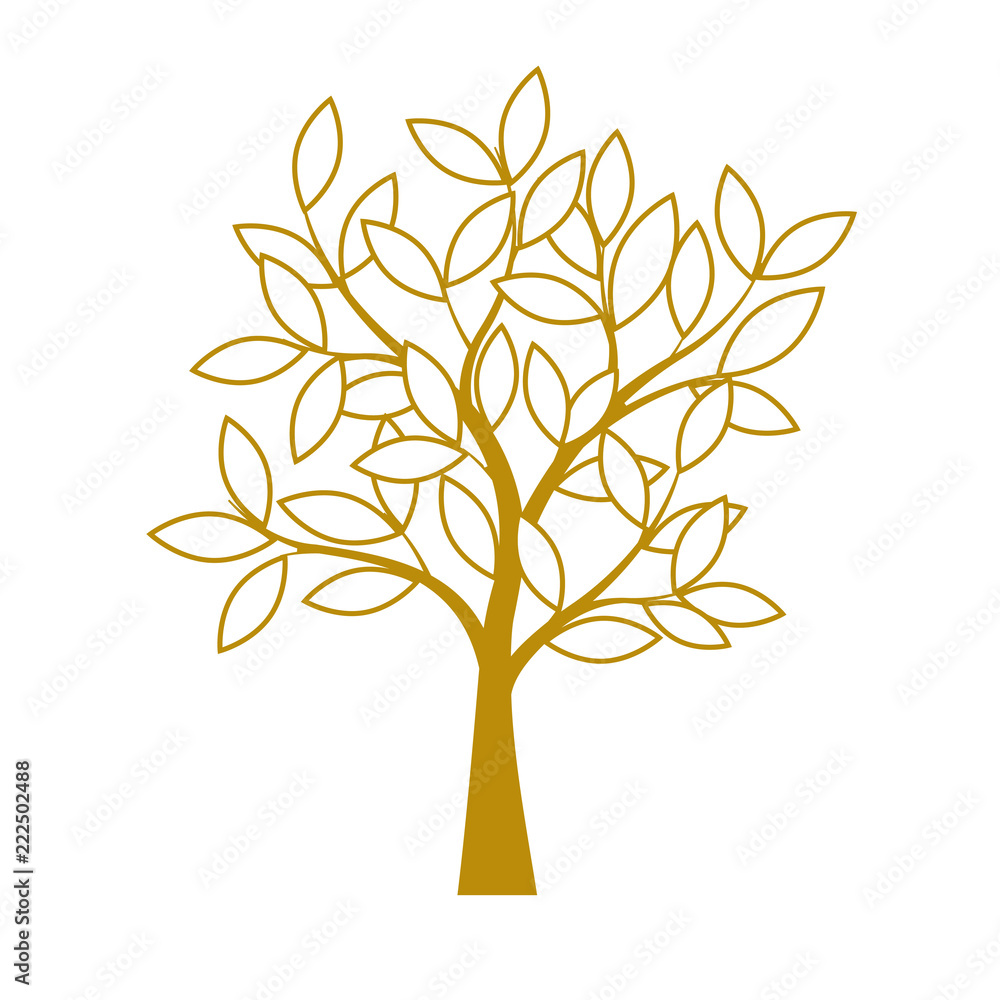Fototapeta premium Golden Tree. Vector Illustration.