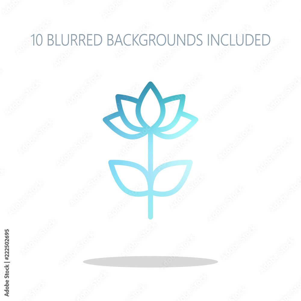 Simple flower symbol. Linear icon. Colorful logo concept with si Simple flower symbol. Linear icon. Colorful logo concept with si