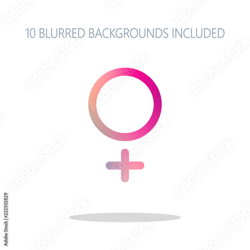 gender symbol. linear symbol. simple women icon. Colorful logo c