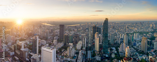 Aerial view of Bangkok modern office buildings, condominium, living place in Bangkok city downtown with sunset scenery, Bangkok is the most populated city in Southeast Asia.Bangkok , Thailand © Getty Gallery