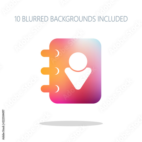 address book with man symbol on cover. Colorful logo concept wit